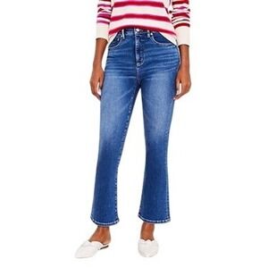 LOFT Curvy High Rise Kick Crop Jeans Medium Wash Size 6 / 28